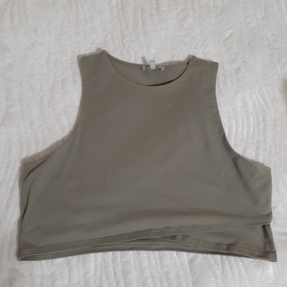 Olive green crop top